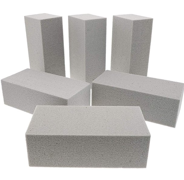 Rectangular grey dry floral foam blocks for artificial flower arrangements