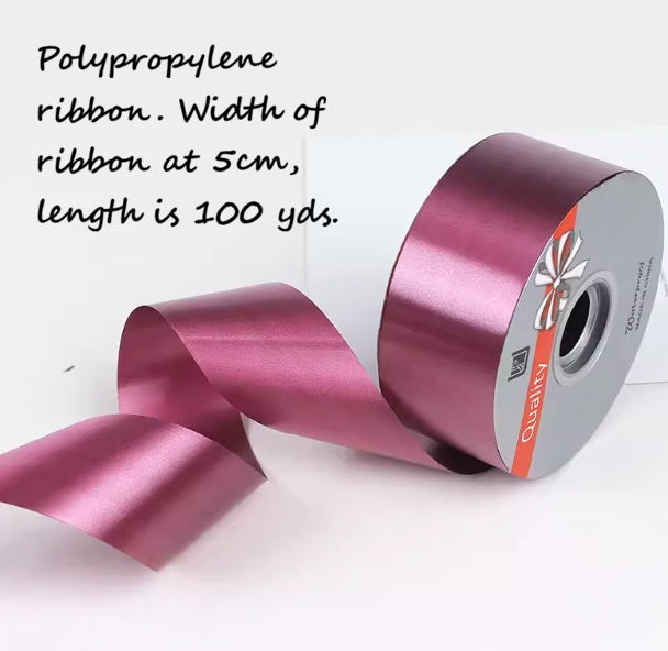 Ribbon Polypropylene, weddings, decor, events 5cm 100 yds width