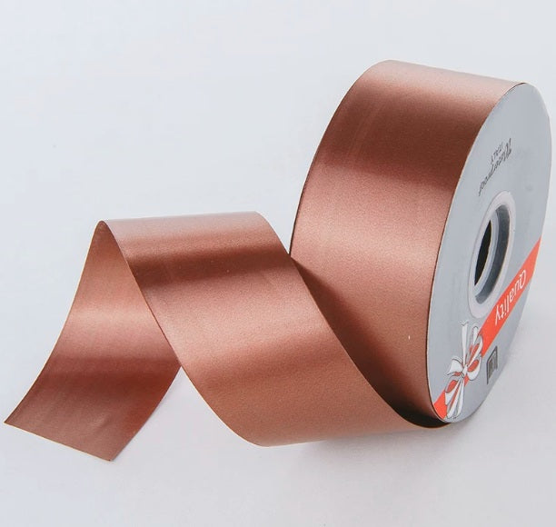 Pink polypropylene ribbon, 5cm wide and 100 yards long, ideal for wedding decor and event decorations.