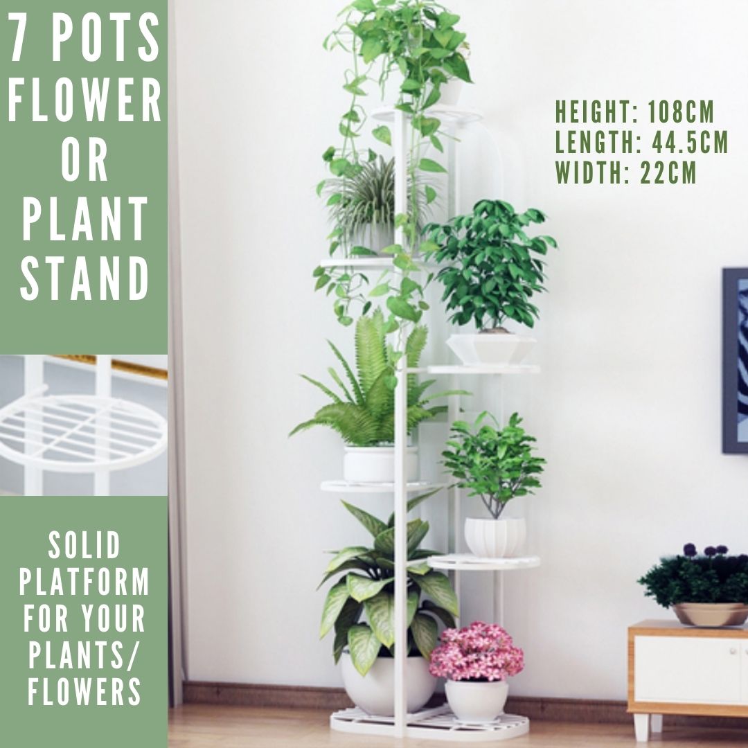 Flower Stand Metal Rack (7 pots) 108cm. Tall Aacc166