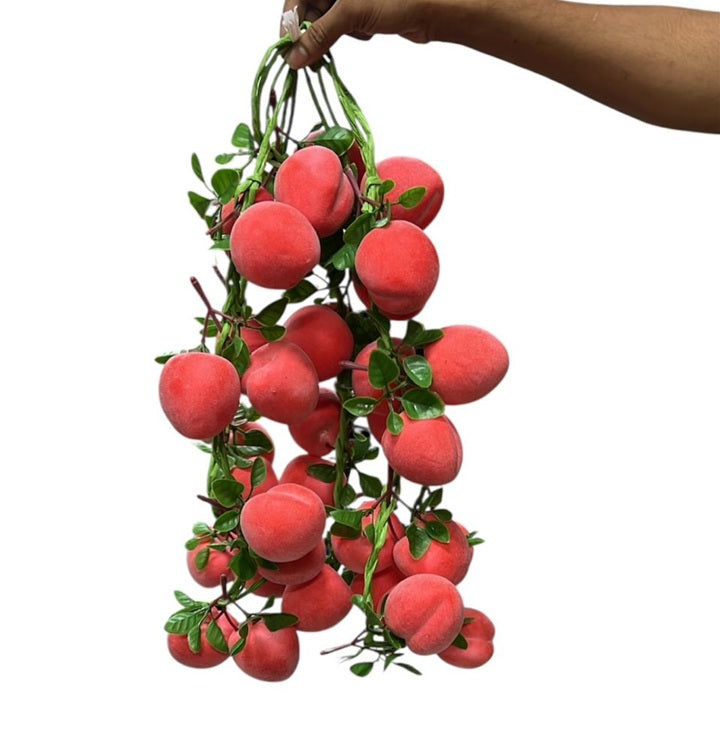 Artificial peach and vegetable decor set from Alton Flowers, realistic fruit and vegetable replicas for home decoration.