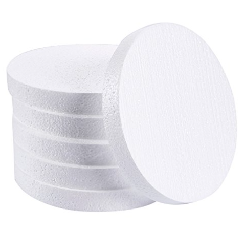 White Styrofoam round for wedding boxes and plates, designed by Alton Flowers N Gifts, shown on a plain background.