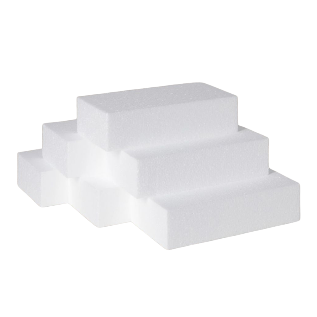 White Styrofoam block used for wedding boxes and plates, designed by Alton Flowers N Gifts.