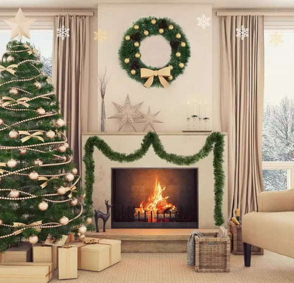 10M Artificial Christmas Garland Bunch – Lush Pine Decoration