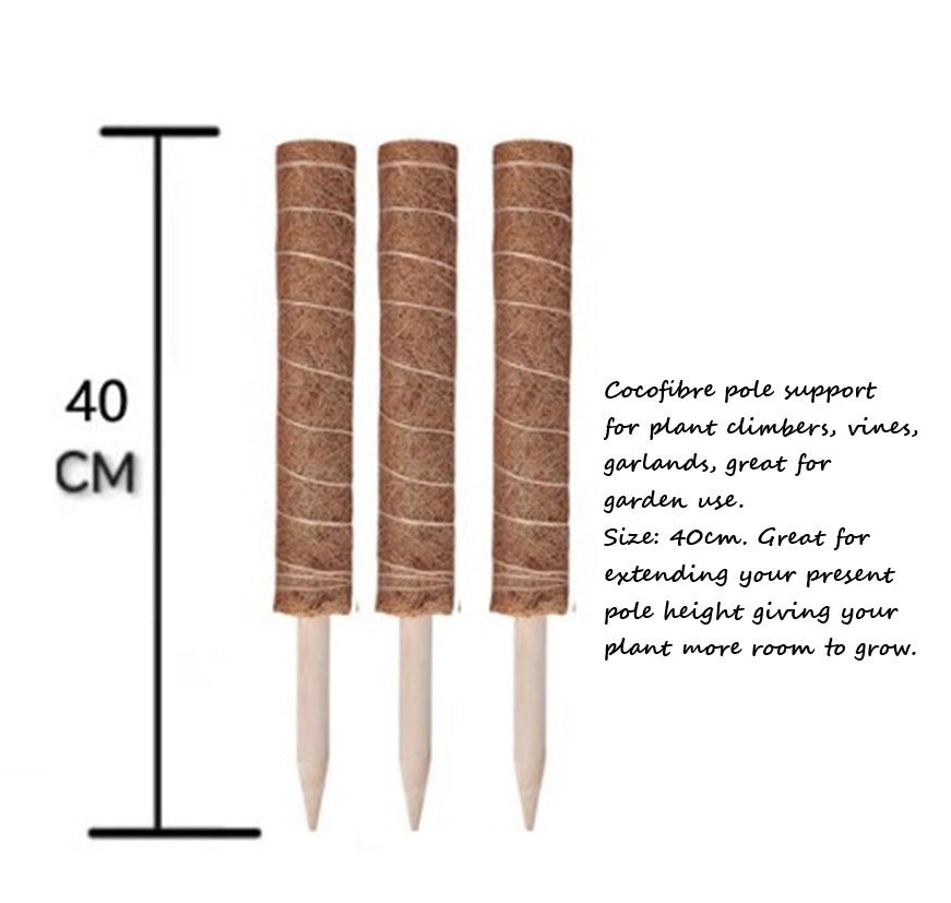 40cm Cocofibre pole support extension for vines climbers garden home decor 234-40cm x3pcs