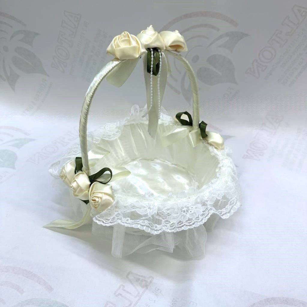 Flower Girl Basket Bridal Portable Handmade Woven Baskets Home Decor for Wedding Party Aacc302