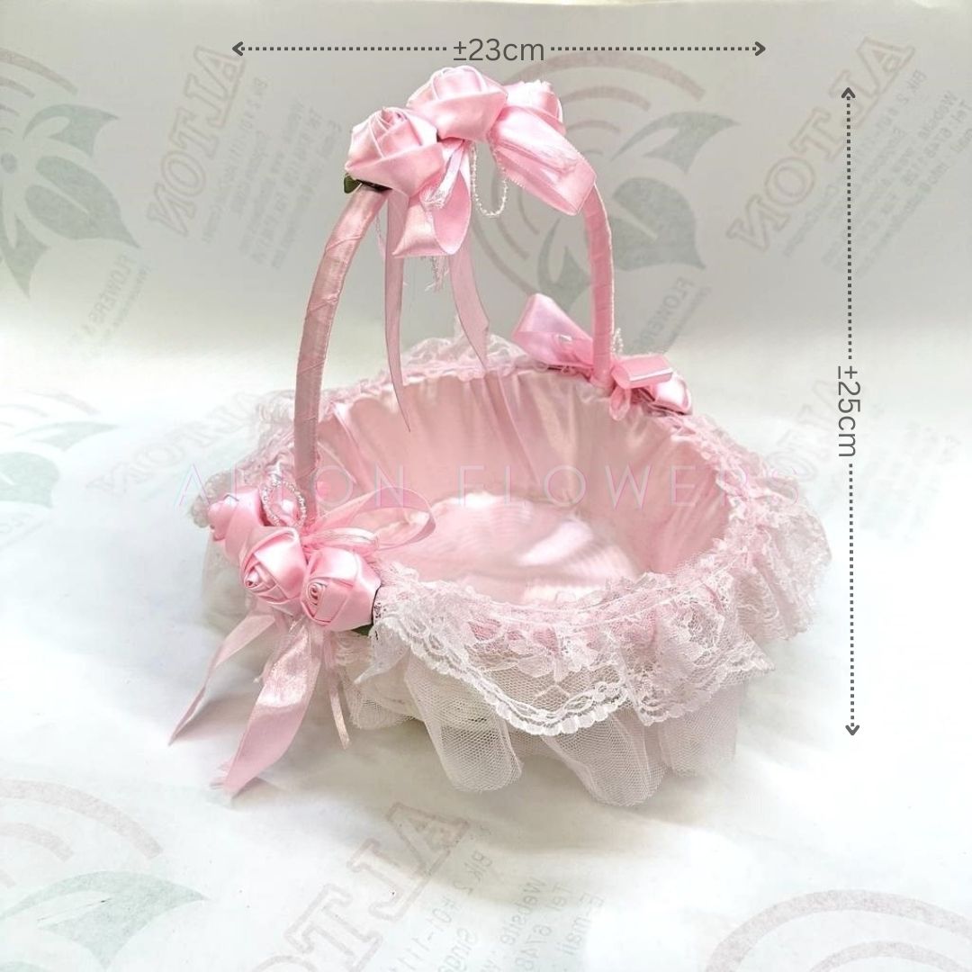 Flower Girl Basket Bridal Portable Handmade Woven Baskets Home Decor for Wedding Party Aacc302