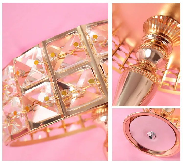 【SG】Decorative Mirror Tray Glass Display Tray Golden Jewelry Tray, Wedding, Events Aacc314