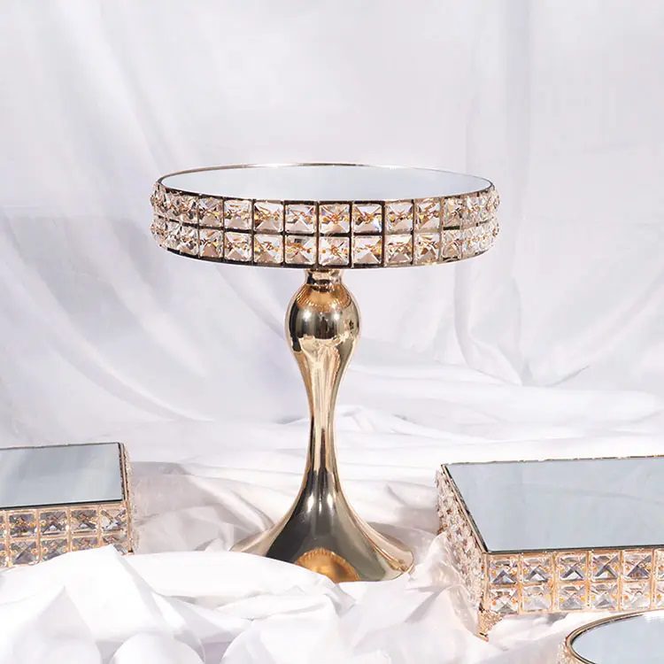 【SG】Decorative Mirror Tray Glass Display Tray Golden Jewelry Tray, Wedding, Events Aacc314