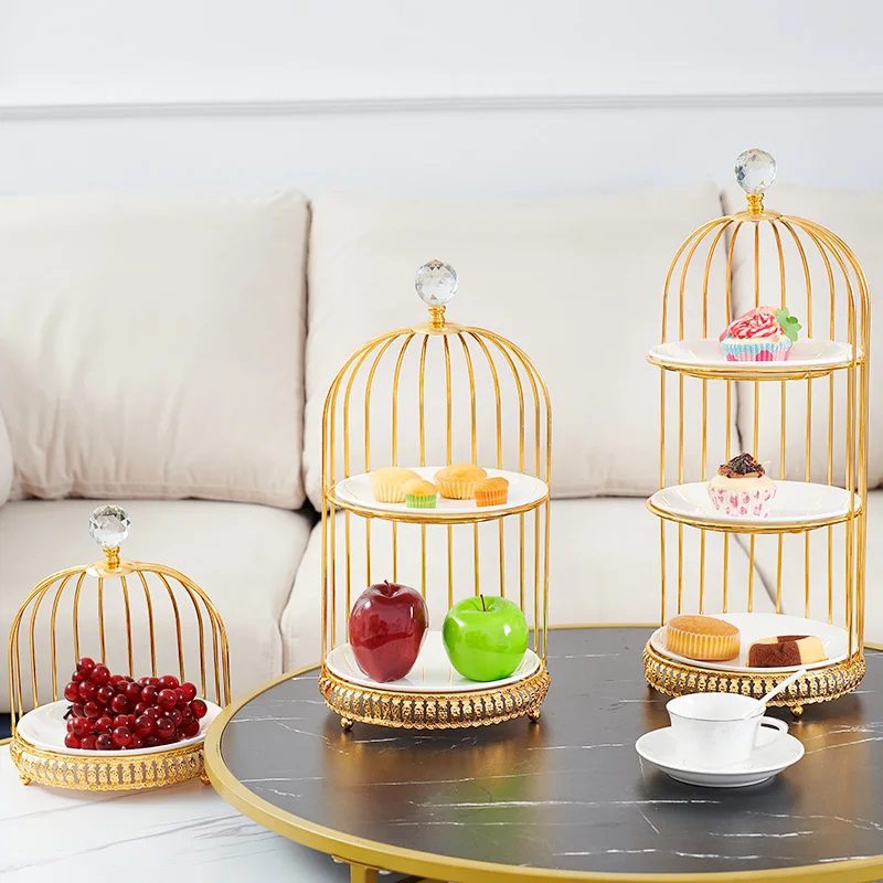 【SG】Decorative Decorative Tiered Tray Glass Display Tray Golden Jewelry Tray, Wedding, Events Aacc316