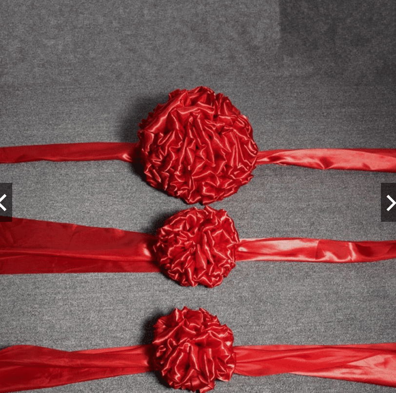 Satin Cloth Ball Ribbon Fabric Flower Ball for Grand Opening Ceremony, Weddings, Events Aacc324