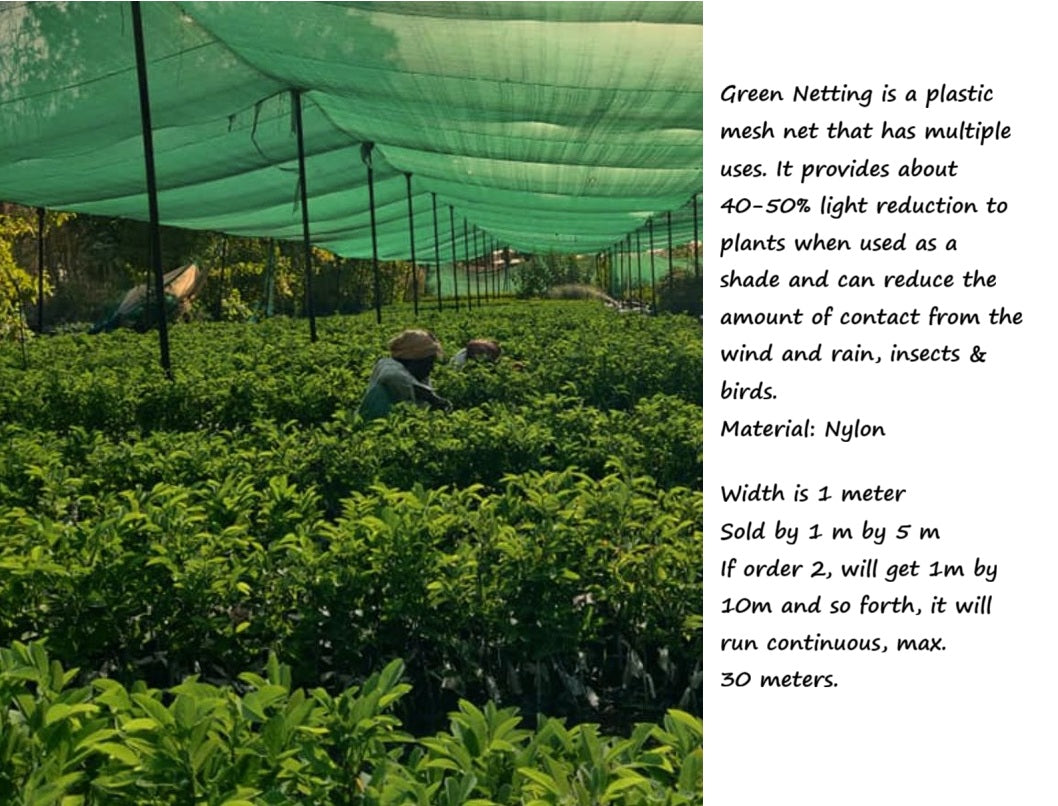 Green Netting Sun Shade 50% Gardening Mesh