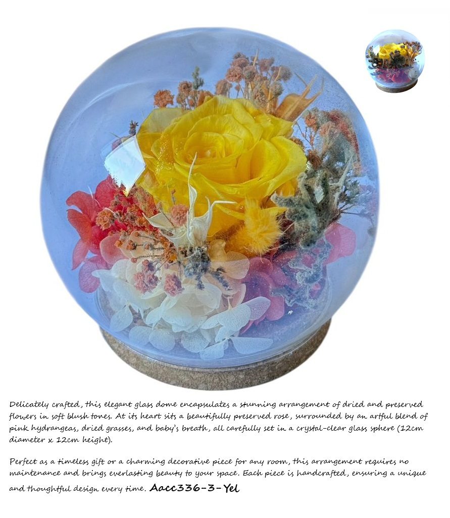 Dried Flowers Arrangement in Glass, weddings, events, home decor Aacc336