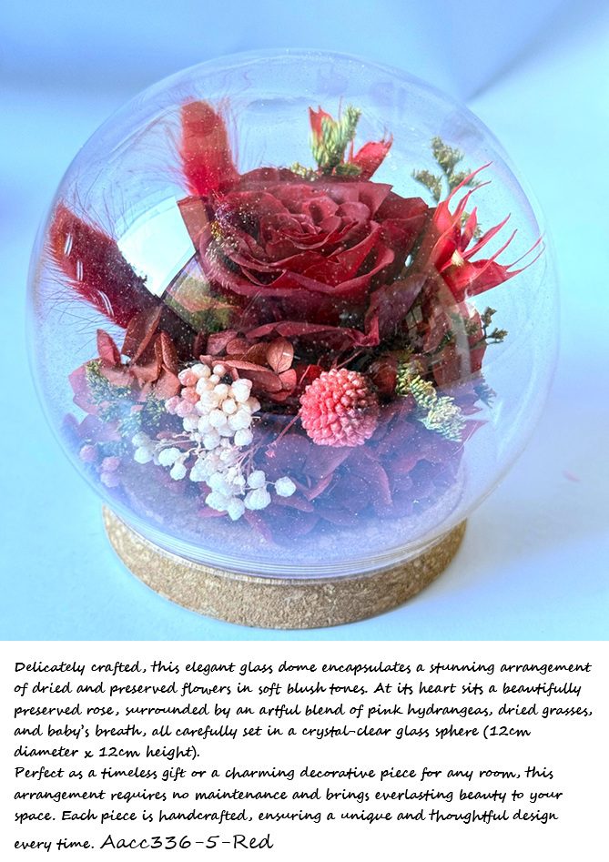 Dried Flowers Arrangement in Glass, weddings, events, home decor Aacc336