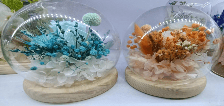 Dried Flowers Arrangement in Glass, weddings, events, home decor Aacc336