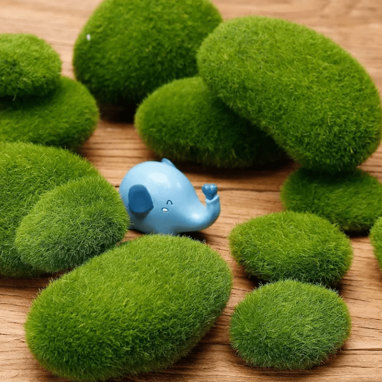 Moss pebbles artificial, stone, garden, flowers, plants Aacc345