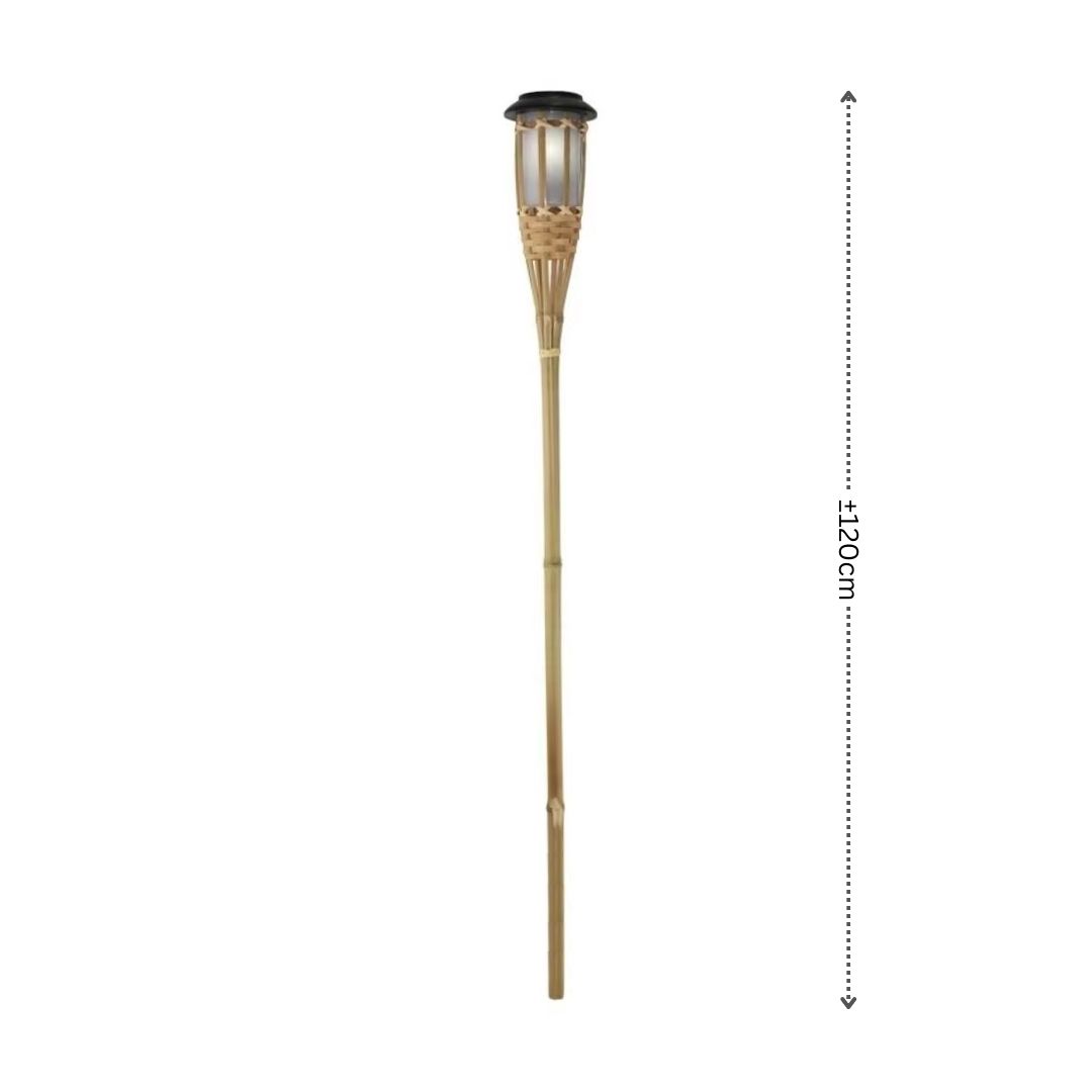 Solar Bamboo Tiki Torch Lights – 90cm & 120cm LED Flickering Flame Aacc347