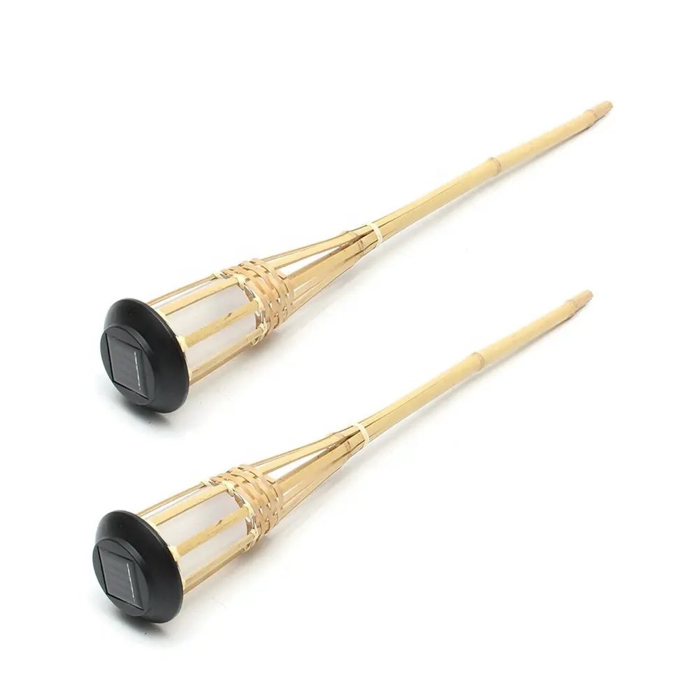 Solar Bamboo Tiki Torch Lights – 90cm & 120cm LED Flickering Flame Aacc347