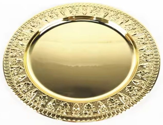 30cm Opening Ceremony Gold Round Tray Plate Aacc355