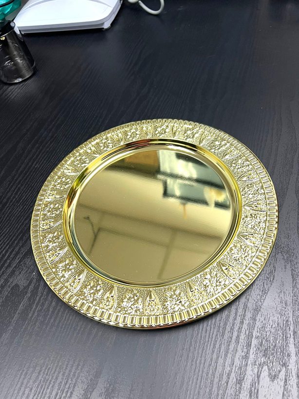 30cm Opening Ceremony Gold Round Tray Plate Aacc355
