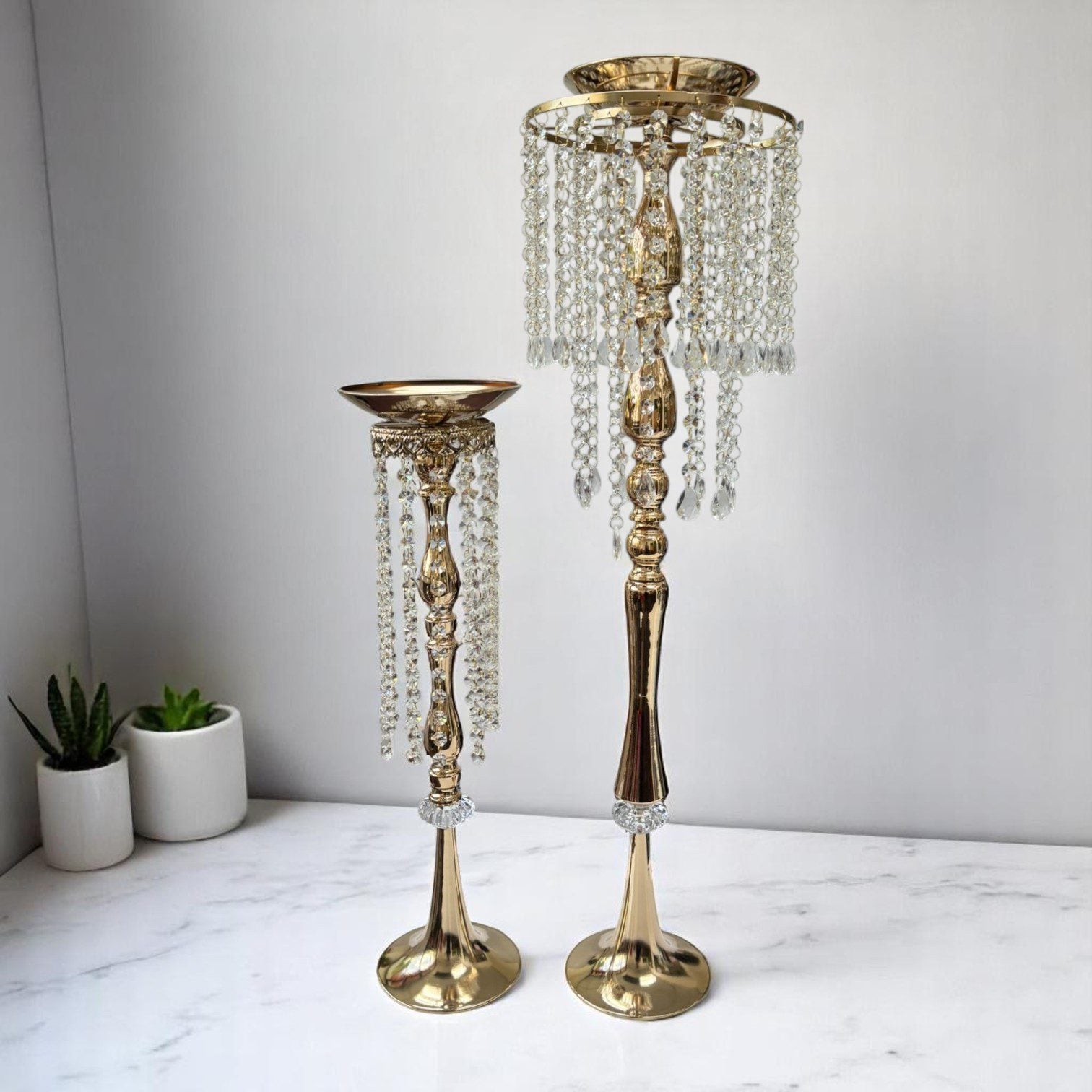 Gold Crystal Stand – 64cm & 92cm Wedding Table Centerpieces Aacc356