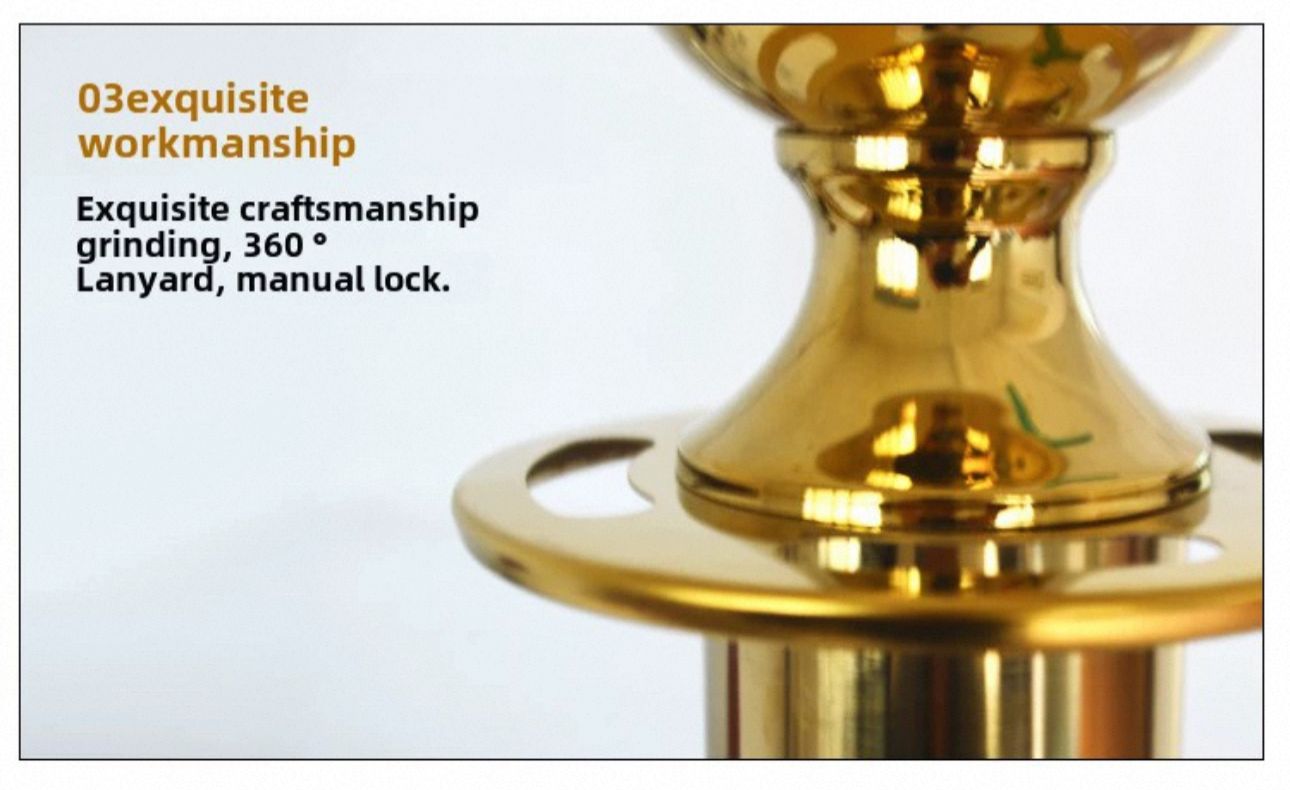 Gold Queue Pole 95cm – Elegant Crowd Control Stand Aacc365