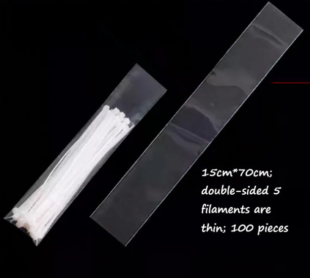 Plastic sleeve holder for flowers by Alton Flowers N Gifts, showing a clear, durable sleeve designed to protect flower arrangements.