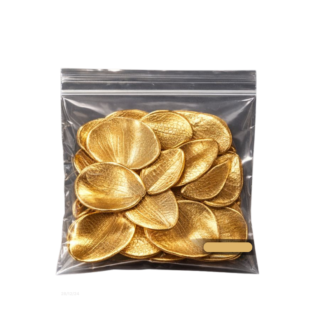 Elegant gold orchid petals for home décor and events, showcasing luxurious floral accents by Alton Flowers N Gifts.