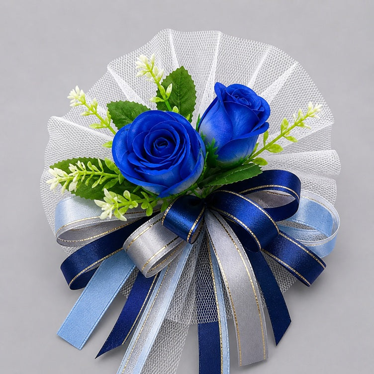 Wedding Car hand crafted Decorations Door Handle Flowers Ribbon Flowers Floral Silk Artificial Bouquet