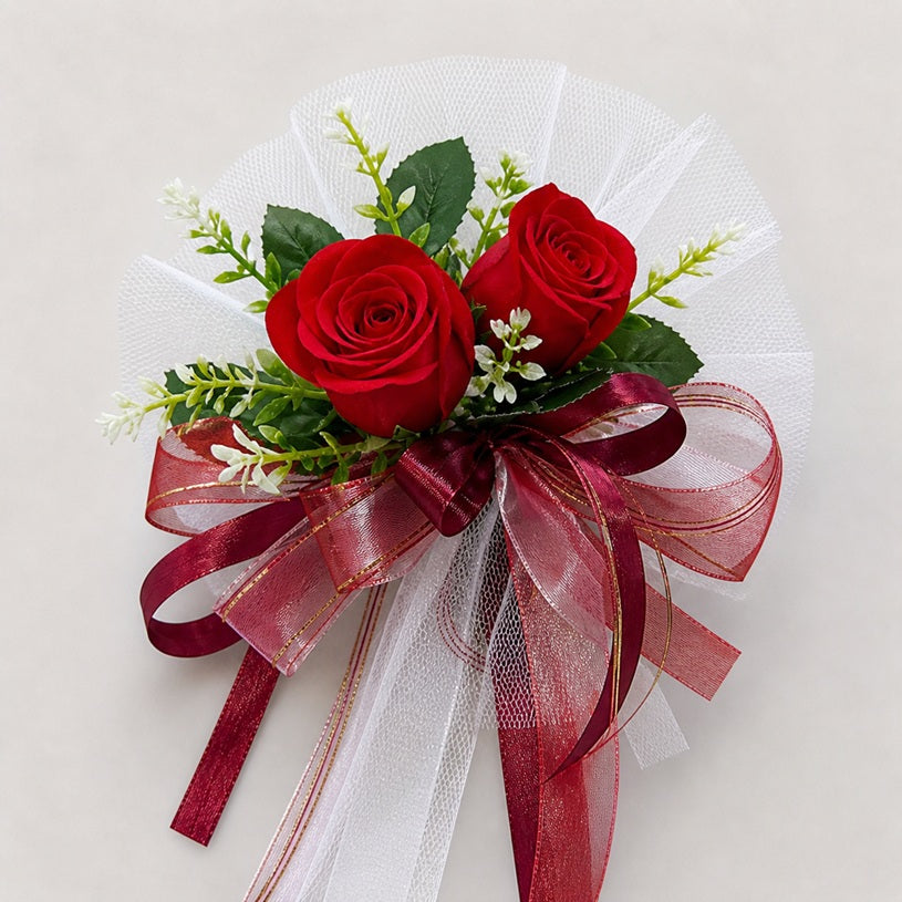 Wedding Car hand crafted Decorations Door Handle Flowers Ribbon Flowers Floral Silk Artificial Bouquet