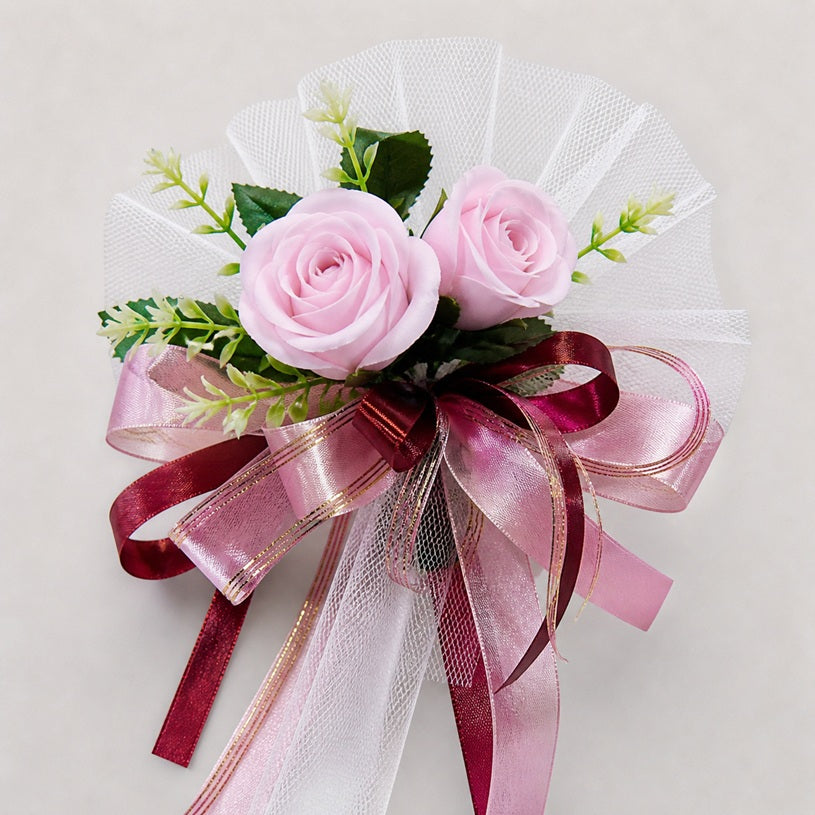 Wedding Car hand crafted Decorations Door Handle Flowers Ribbon Flowers Floral Silk Artificial Bouquet