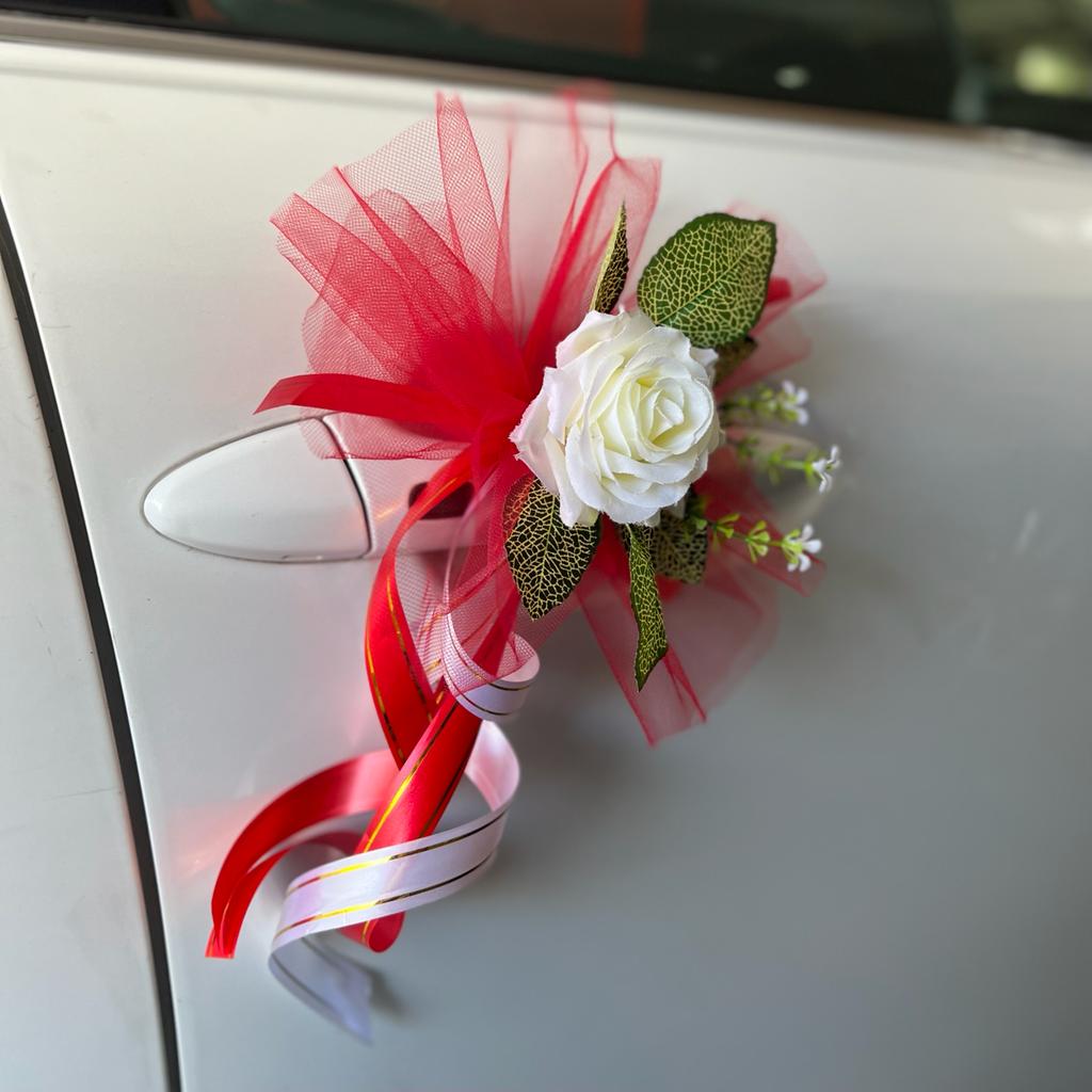 Wedding Car hand crafted Decorations Door Handle Flowers Ribbon Flowers Floral Silk Artificial Bouquet Acar001