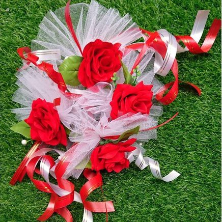 Wedding Car hand crafted Decorations Door Handle Flowers Ribbon Flowers Floral Silk Artificial Bouquet Acar001