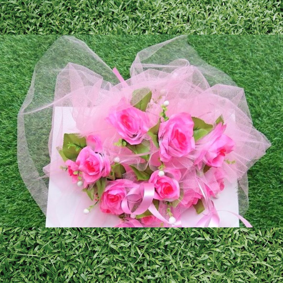 Handcrafted Bridal Wedding Car Decorations Front Bonnet Flowers Ribbon Flower Floral Silk Artificial Bouquet Centerpiece