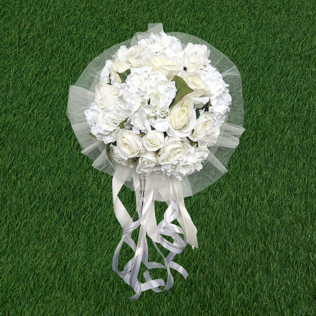 Handcrafted Bridal Wedding Car Decorations Front Bonnet Flowers Ribbon Flower Floral Silk Artificial Bouquet Centerpiece