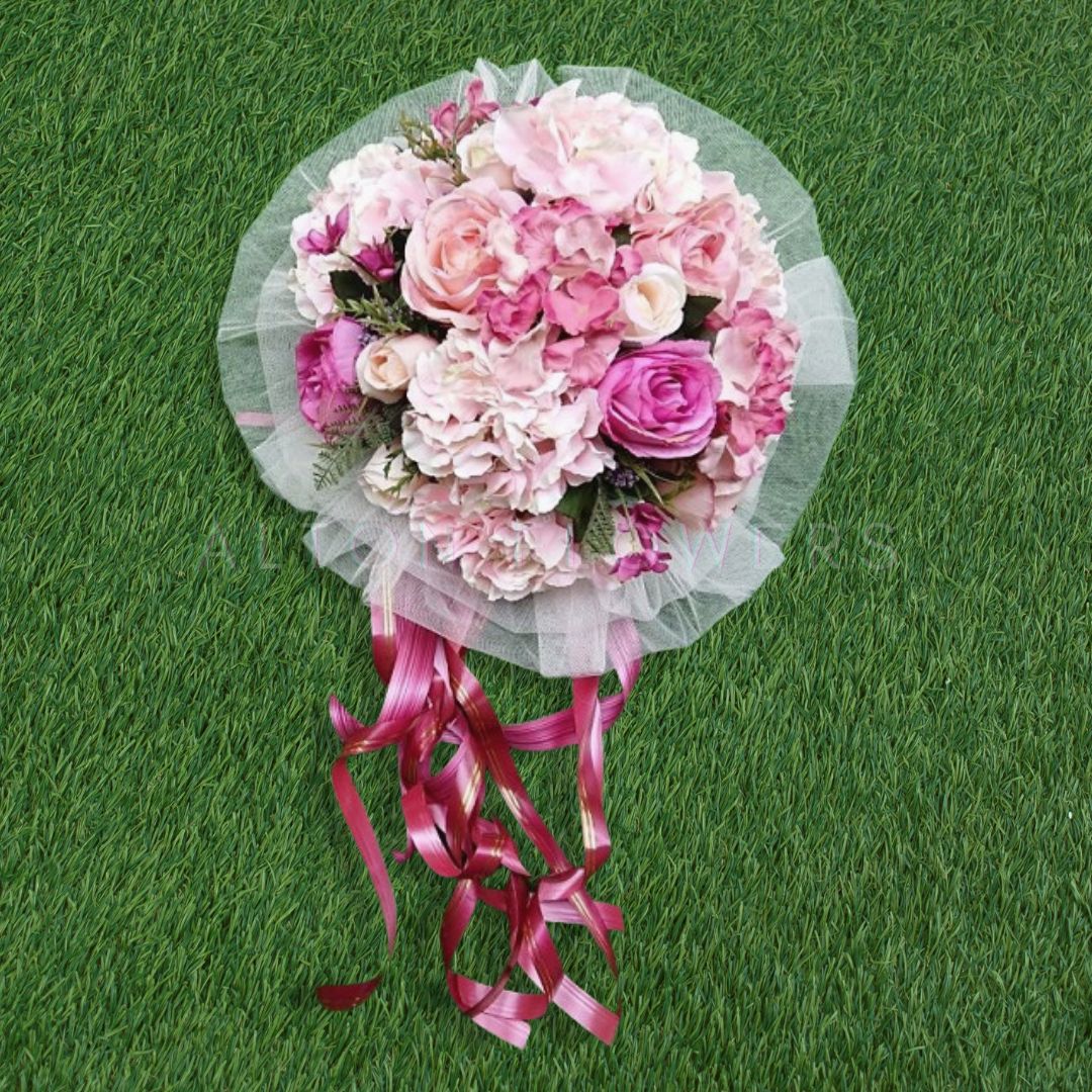 Handcrafted Bridal Wedding Car Decorations Front Bonnet Flowers Ribbon Flower Floral Silk Artificial Bouquet Centerpiece