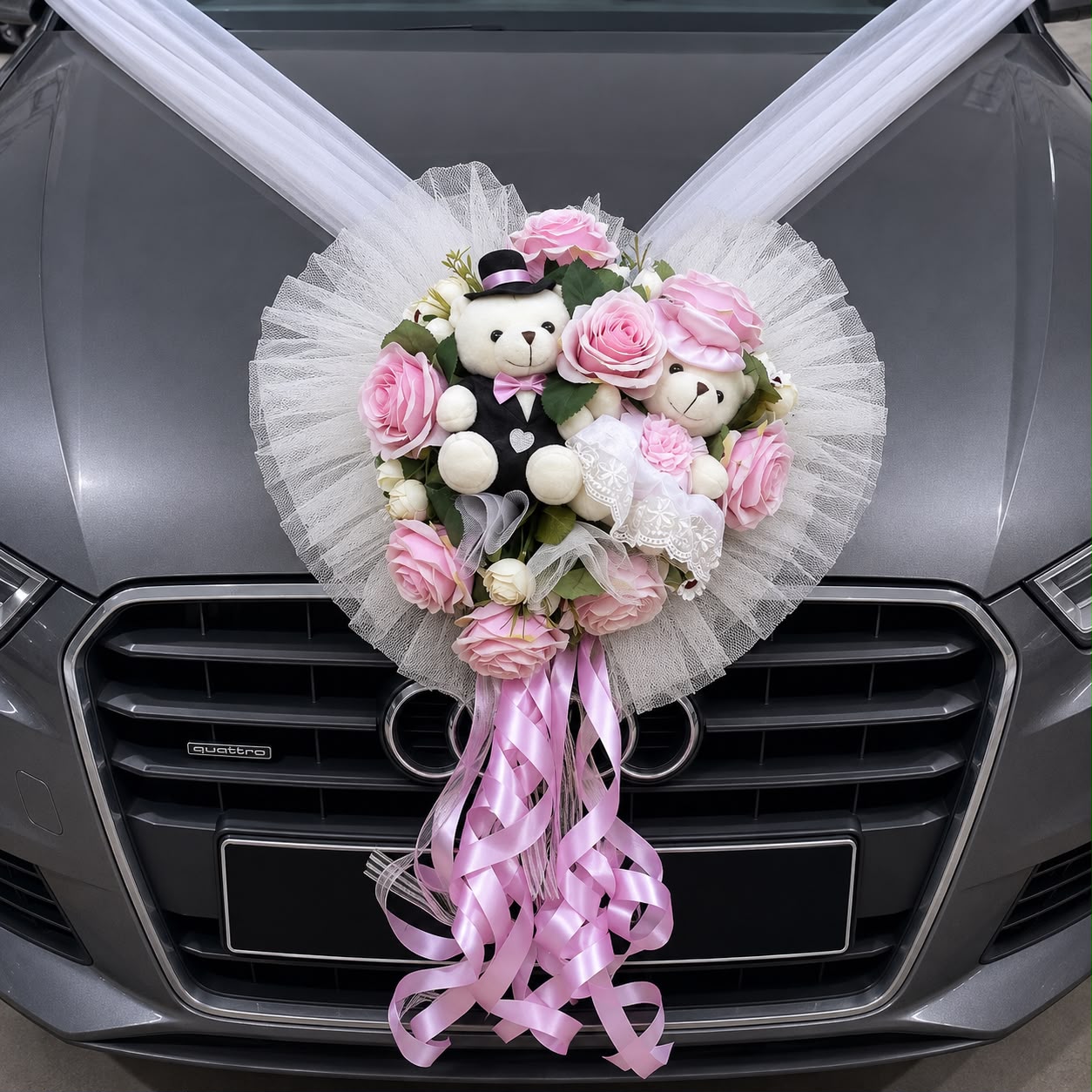 Plushie Series Wedding Car Flowers – Bridal Plushie & Floral Decorations