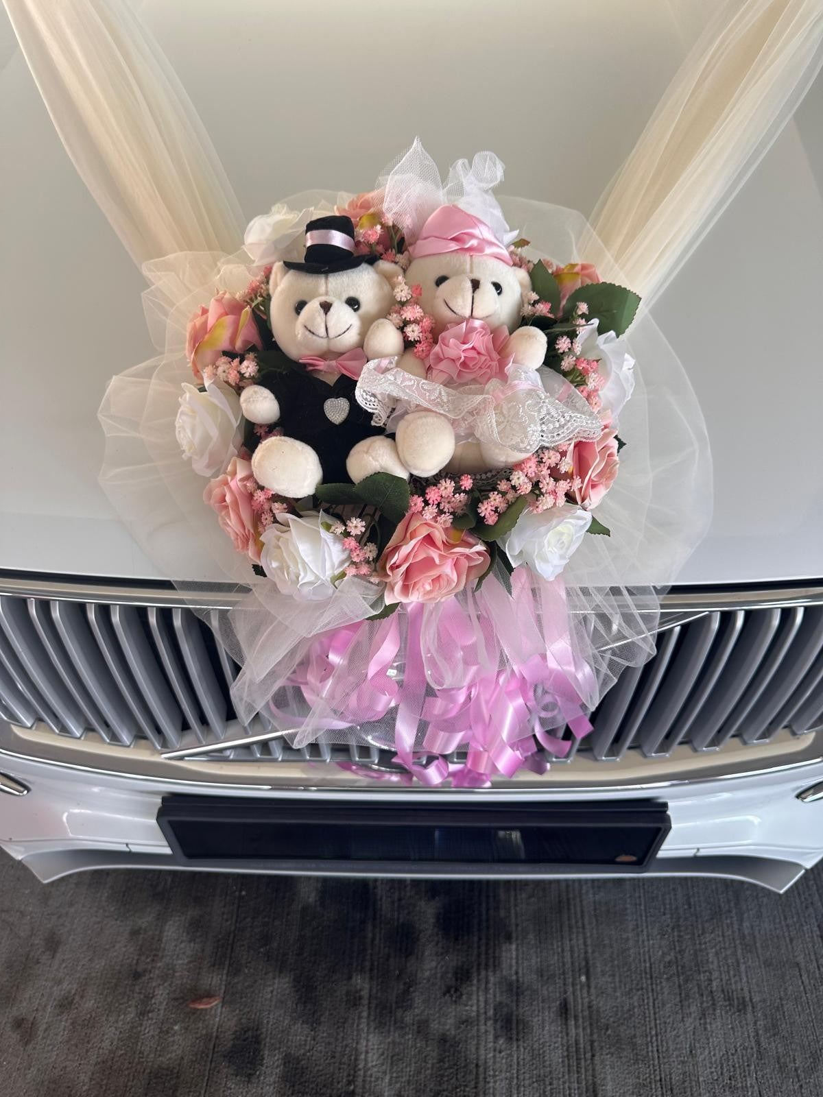 Alton Flowers plush wedding car floral plushie with bridal-themed decorations and colorful floral accents for wedding decor