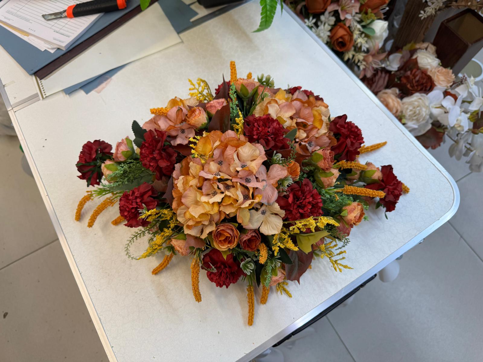 Luxury wedding car flowers arrangement by Alton Flowers featuring elegant floral decorations for a statement wedding vehicle.