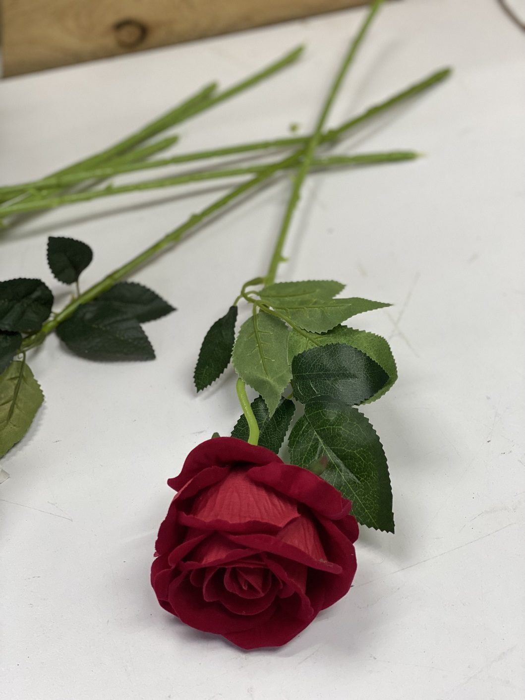 Flower Rose Velvet Single Artificial Afaux592