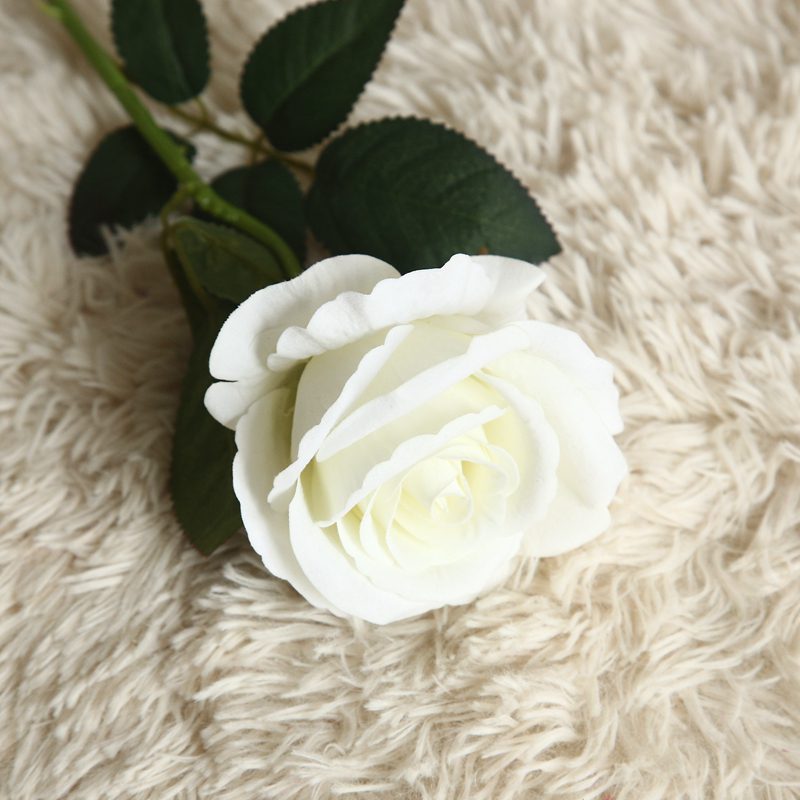 Flower Rose Velvet Single Artificial Afaux592