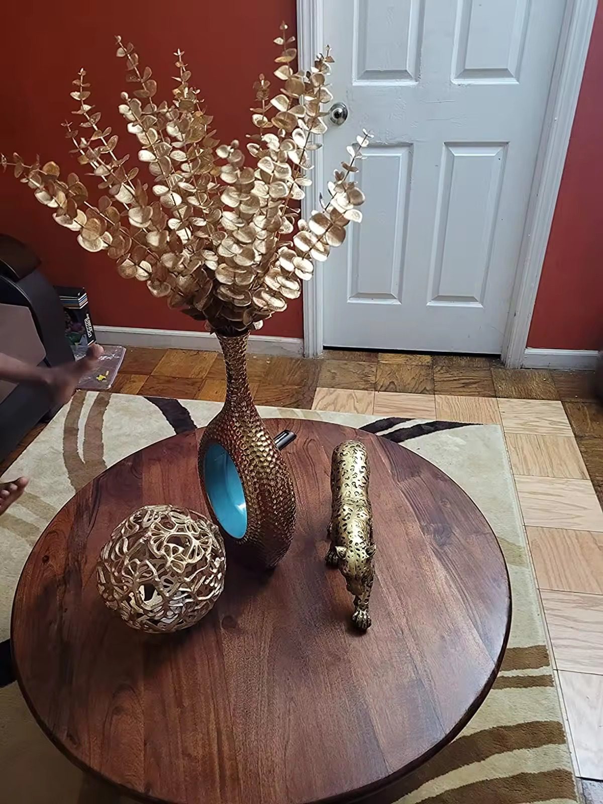 Flower Eucalyptus Spray Gold color, plant, home decor, events Afaux685