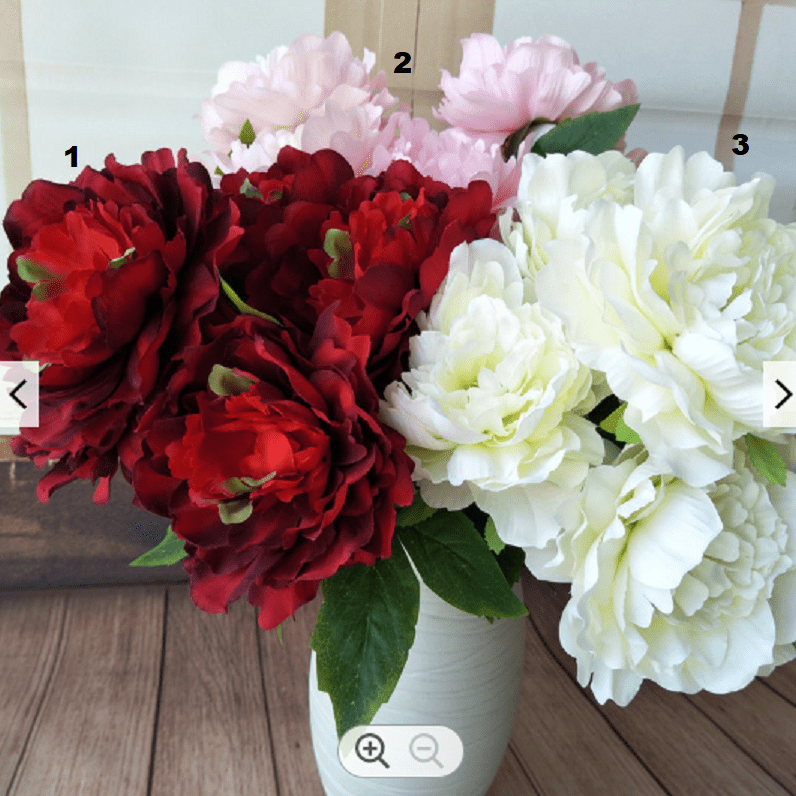 Artificial Flower Peony x5, polyester, home decor, arrangement, events. Afaux695