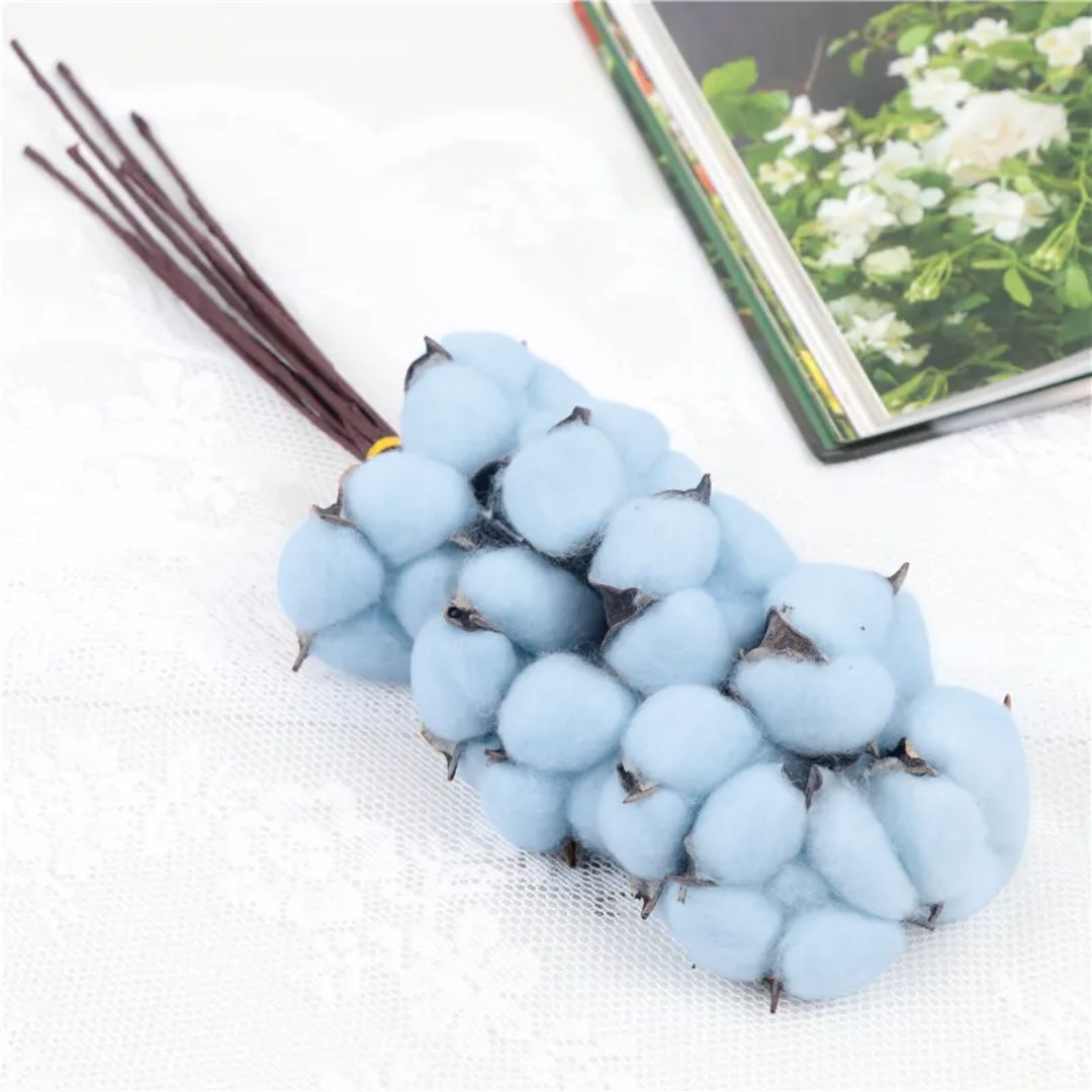 Dried Cotton Flower Stems (10 Stalks) Dried Flowers and Foliages home decor, arrangement, events AFaux716