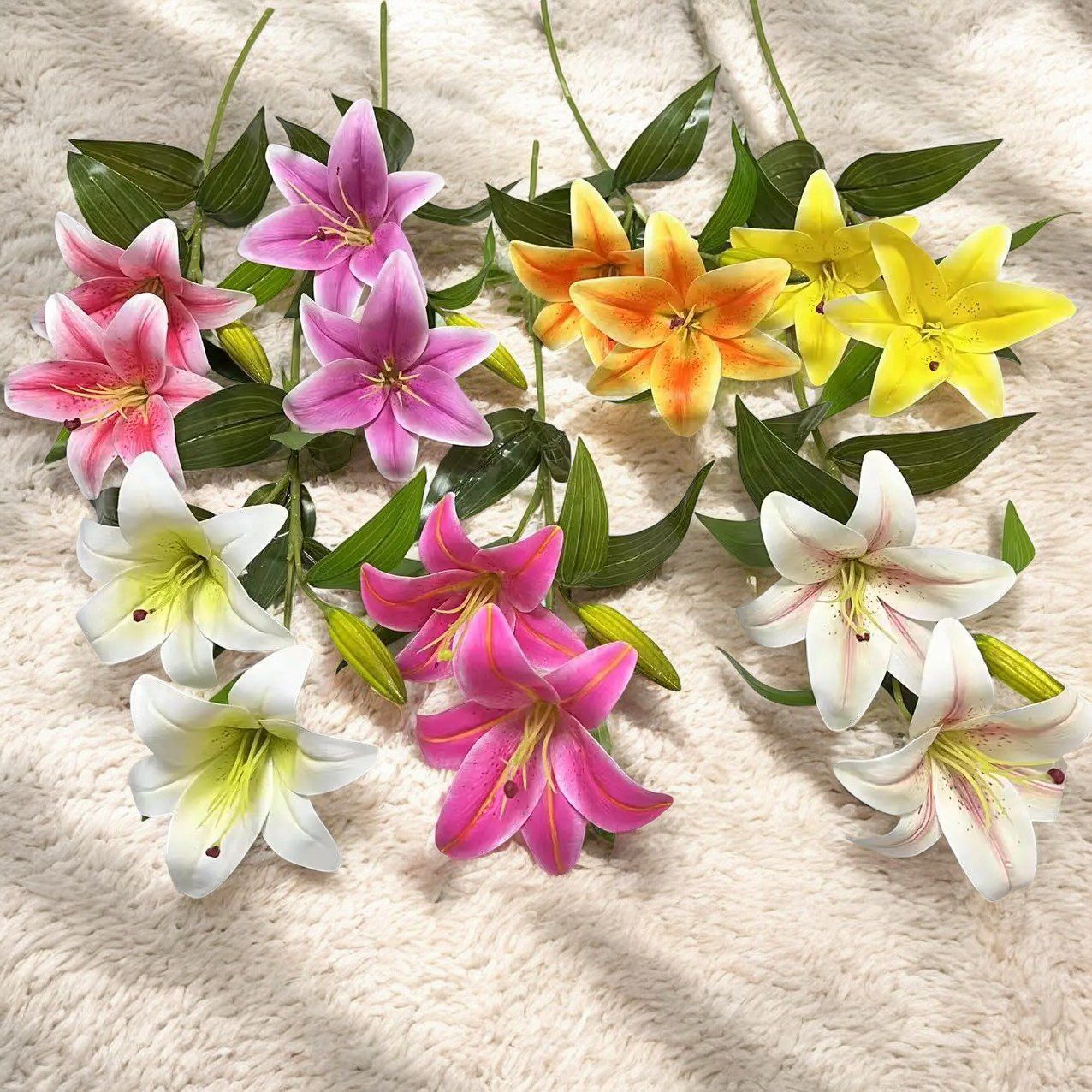 Artificial Flower Tiger Lily x2 with 1 Bud, home decor, flower arrangement, weddings, events AFaux720