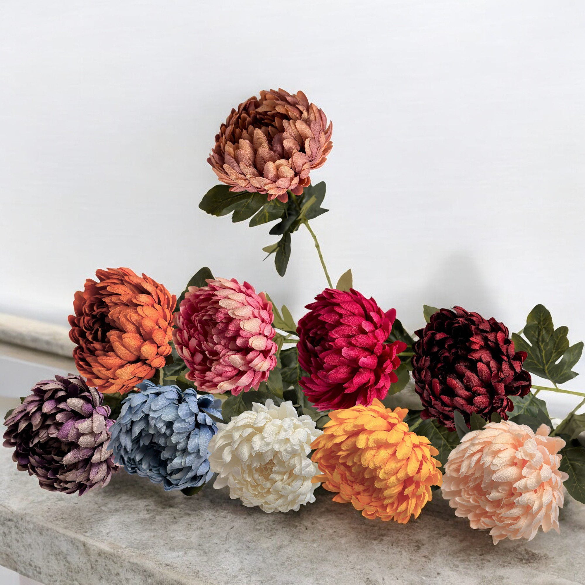 Artificial Flower Mum x1 flower head, home decor, garden, events Afaux732