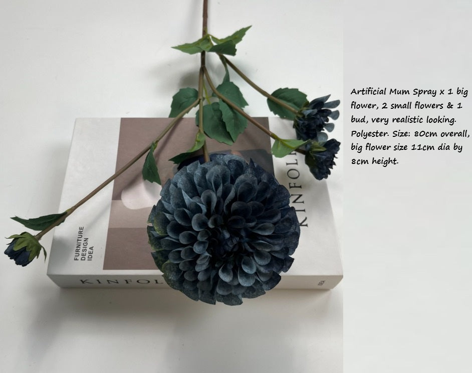 Artificial Flower Mum Spray, home decor, garden, events