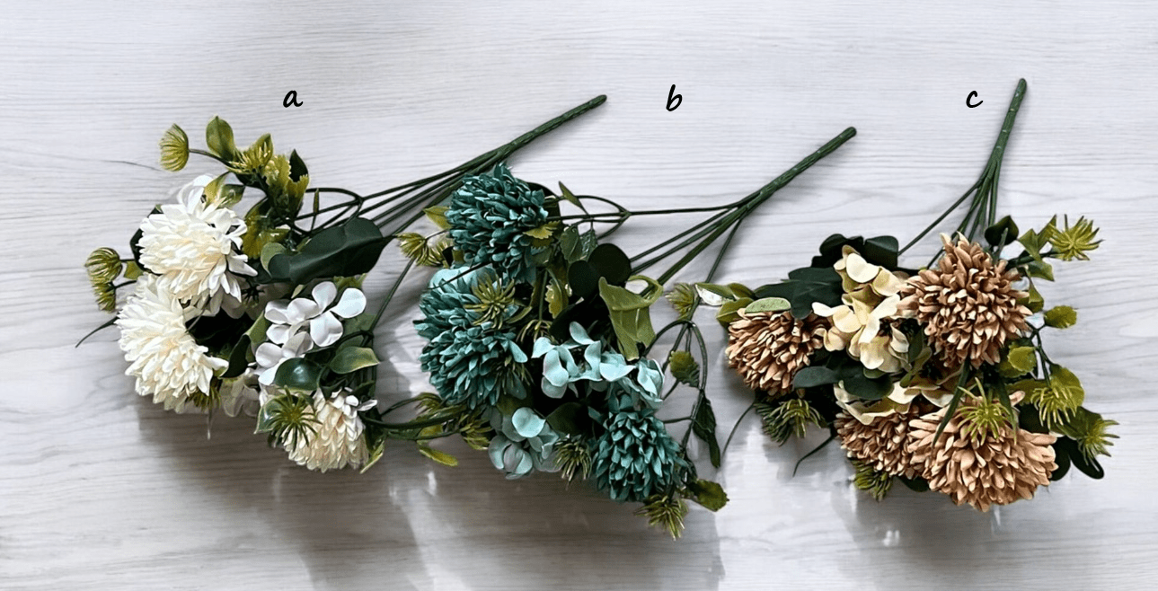 Artificial Flower Mum Bush x 5 heads, home decor, events, gardening Afaux738