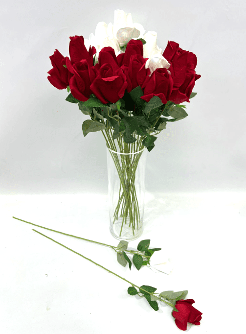 Artificial Flowers Silk Rose Buds Fake Flora for Bridal bouquet Valentine's Day Gift Birthday Wedding Home Table Decor Afaux742