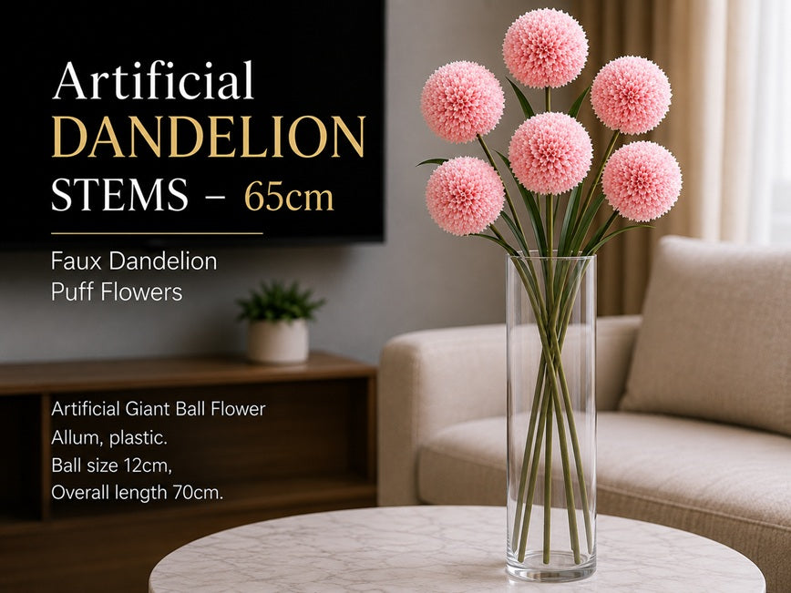 Pink artificial giant Allium ball flower by Alton Flowers, showing detailed petals and spherical shape.